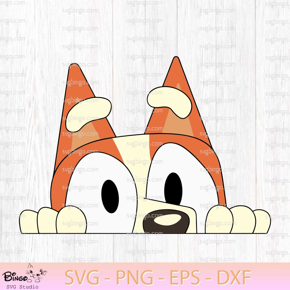 Cute Bingo Peeking SVG,Funny Bingo SVG, Bluey Cartoon SVG Cut Files Cute Bingo Peeking SVG,Funny Bingo SVG, Bluey Cartoon SVG Cut Files