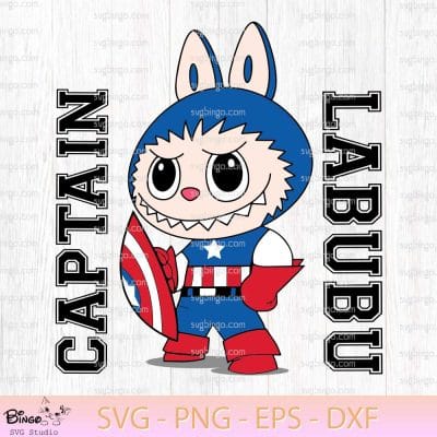 Captain Labubu SVG, Labubu Captain America SVG, Labubu Marvel SVG PNG
