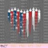 Fighter Jet Airplane American Flag Heart SVG