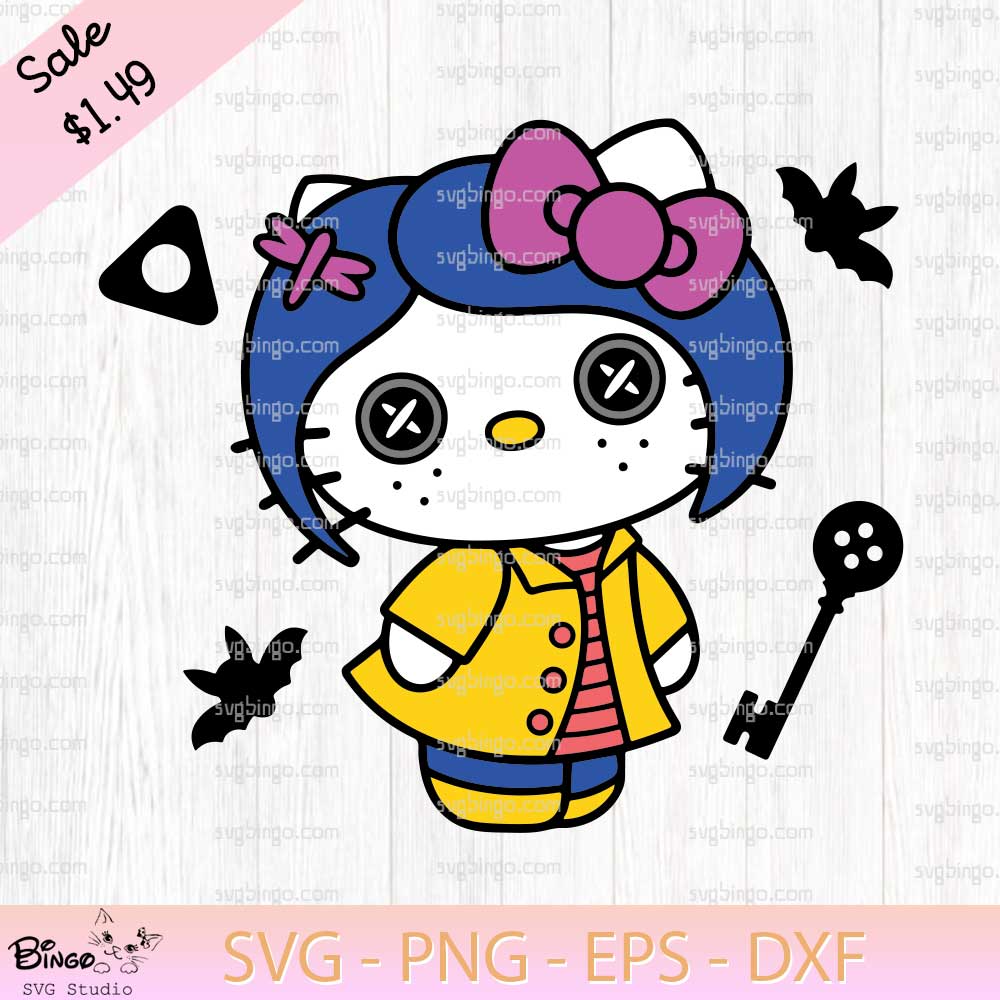 Hello Kitty Coraline SVG PNG, Hello Kitty Halloween SVG, Sanrio Halloween SVG, Kawaii SVG PNG Files Hello Kitty Coraline SVG PNG, Hello Kitty Halloween SVG, Sanrio Halloween SVG, Kawaii SVG PNG Files