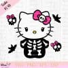 Hello Kitty Little Skeleton SVG PNG, Hello Kitty Halloween SVG, Halloween SVG PNG Files