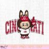 Cincinnati Reds Labubu SVG, The Monsters MLB SVG, Labubu Baseball SVG PNG