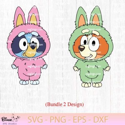 Labubu Bluey SVG, Labubu Bingo SVG, The Monsters Bluey SVG PNG
