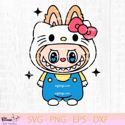 Labubu Hello Kitty SVG, The Monsters Hello Kitty SVG, Labubu Sanrio SVG PNG