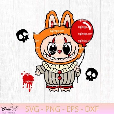 Labubu Pennywise SVG, The Monsters Halloween SVG, Labubu Halloween SVG PNG