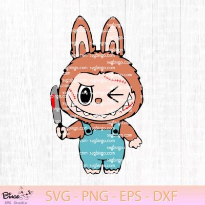 Chucky Labubu SVG, Labubu Halloween Holiday SVG, Labubu Spooky Halloween SVG 1