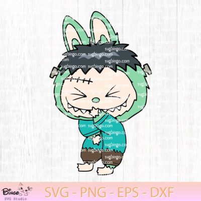 Labubu Frankenstein SVG, Labubu Horror ​Movies SVG, Labubu​ Halloween SVG PNG 1