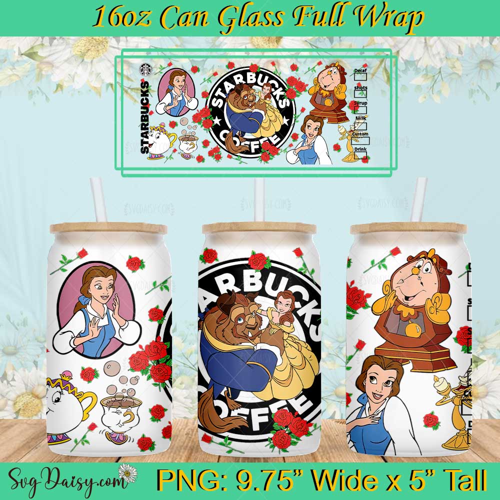 Princess Beauty And The Beats Bella Starbucks 16oz Glass Can PNG Princess Beauty And The Beats Bella Starbucks 16oz Glass Can PNG