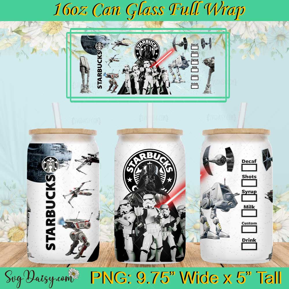 Star Wars Darth Vader And Stormtroopers Starbucks 16oz Glass Can PNG Star Wars Darth Vader And Stormtroopers Starbucks 16oz Glass Can PNG