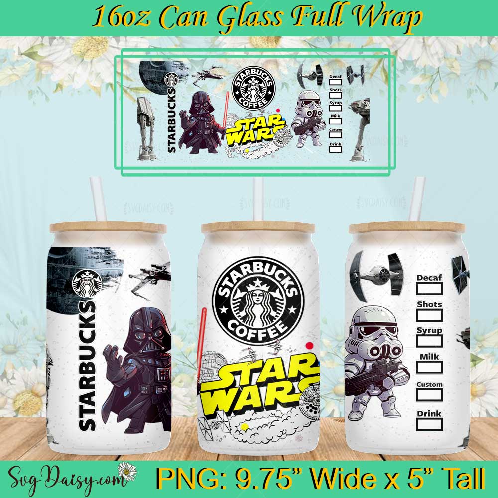 Star Wars Death Star And Millennium Falcon Starbucks 16oz Glass Can PNG Star Wars Death Star And Millennium Falcon Starbucks 16oz Glass Can PNG