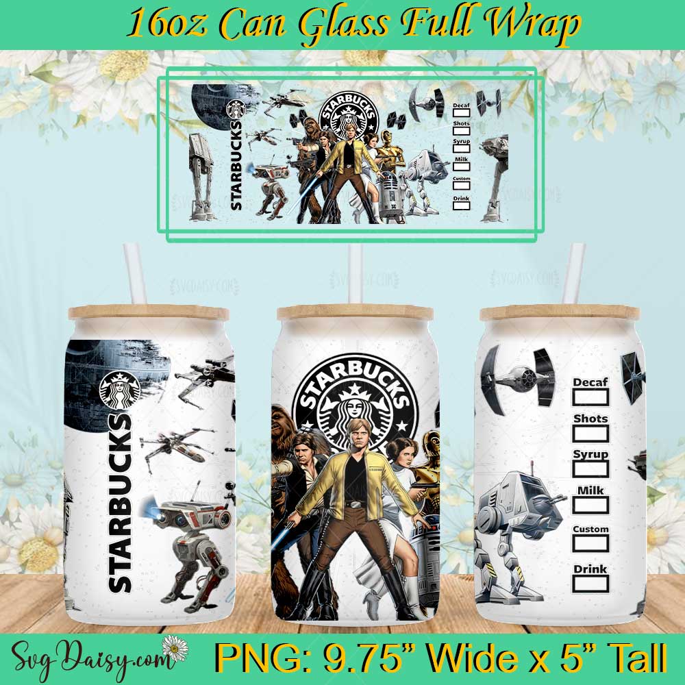 Star Wars Luke Skywalker Starbucks 16oz Glass Can PNG Star Wars Luke Skywalker Starbucks 16oz Glass Can PNG