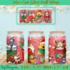 Winnie The Pooh Christmas Coffee Latte 16oz Glass Can PNG