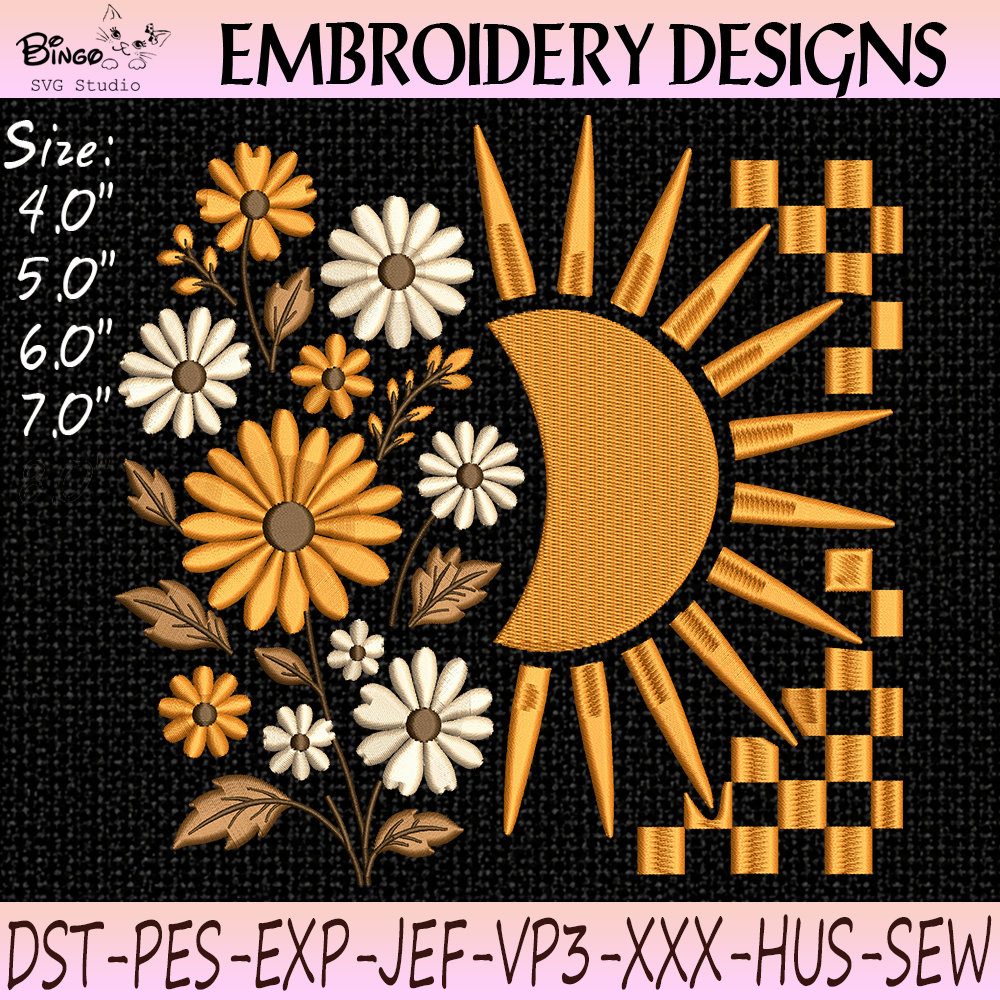 Boho Sun Embroidery Design