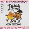 Trick or Treat Embroidery Design, Candy Corn Ghost and Pumpkin Halloween Machine Embroidery File