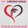 Atlanta Falcons Heart Embroidery Design, Atlanta Falcons Machine Embroidery File