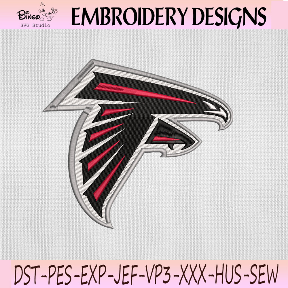 Atlanta Falcons Logo Embroidery Design, Atlanta Falcons Machine Embroidery File