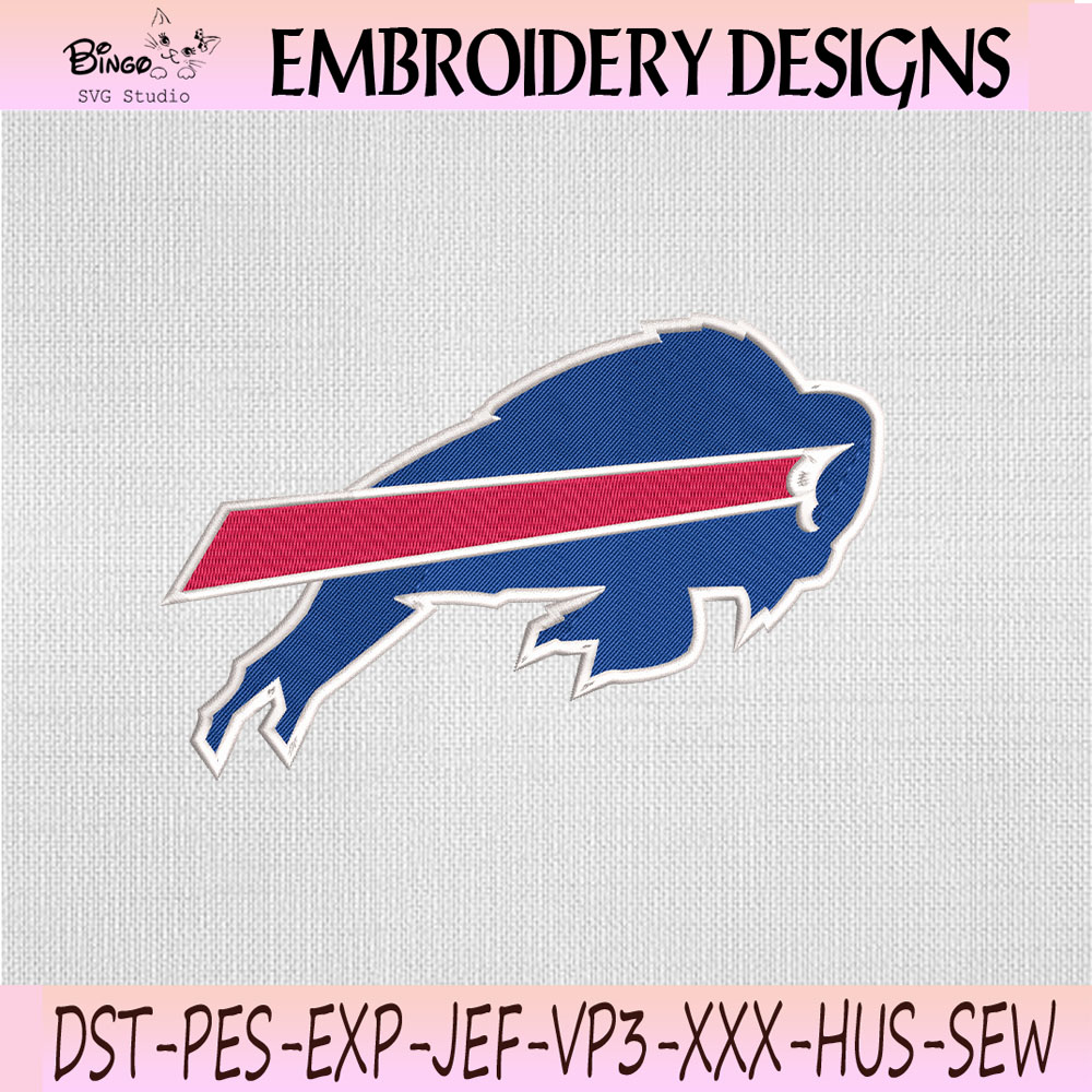 Buffalo Bills Charging Buffalo Embroidery Design, Buffalo Bills NFL Machine Embroidery File