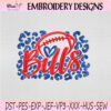 Buffalo Bills Football Leopard Embroidery Design, Buffalo Bills Machine Embroidery File