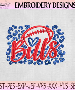 Buffalo Bills Football Leopard Embroidery Design, Buffalo Bills Machine Embroidery File