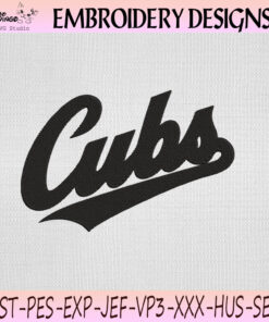 Chicago Cubs Script Logo Embroidery Design, Chicago Cubs Machine Embroidery File