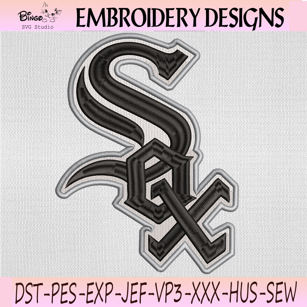 Chicago White Sox Logo Embroidery Design, Chicago White Sox Machine Embroidery File