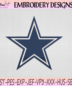 Dallas Cowboys Star Logo Embroidery Design, Dallas Cowboys NFL Machine Embroidery File