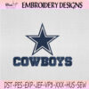 Dallas Cowboys Star Wordmark Embroidery Design, Cowboys NFL Machine Embroidery File