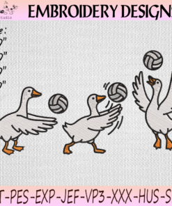 Goose Bumps Volleyball Embroidery Design, Funny Goose Sports Machine Embroidery File, Volleyball Game Day Digital Download, PES DST JEF