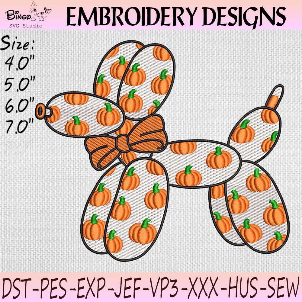 Halloween Balloon Dog Embroidery Design