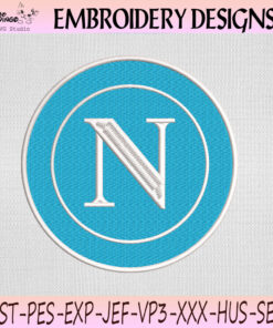 Napoli Football Club Logo Embroidery Design, SSC Napoli Soccer Team Machine Embroidery File