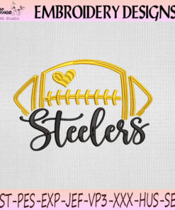 Pittsburgh Steelers Football Script Embroidery Design, Pittsburgh Steelers Machine Embroidery File