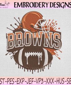 Cleveland Browns Football Helmet Embroidery Design, Cleveland Browns Machine Embroidery File