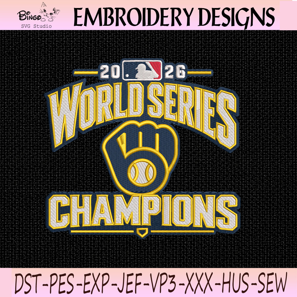 2026 World Series Champions Embroidery Design, Baseball Championship Machine Embroidery File 2026 World Series Champions Embroidery Design, Baseball Championship Machine Embroidery File