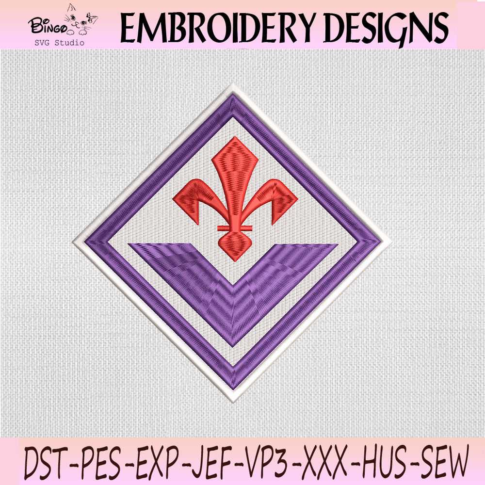 ACF Fiorentina Logo Embroidery Design, ACF Fiorentina Machine Embroidery File ACF Fiorentina Logo Embroidery Design, ACF Fiorentina Machine Embroidery File