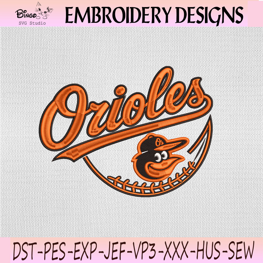 Baltimore Orioles Baseball Script Embroidery Design, Baltimore Orioles Machine Embroidery File