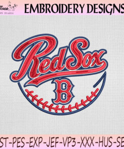 Boston Red Sox Baseball Script Embroidery Design, Boston Red Sox Machine Embroidery File