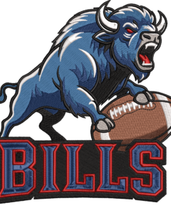 Buffalo Bills Football Buffalo Embroidery Design, Buffalo Bills Machine Embroidery File