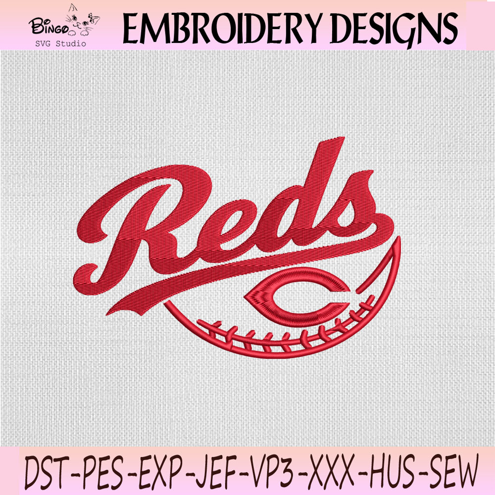 Cincinnati Reds Baseball Script Embroidery Design, Cincinnati Reds Machine Embroidery File Cincinnati Reds Baseball Script Embroidery Design, Cincinnati Reds Machine Embroidery File