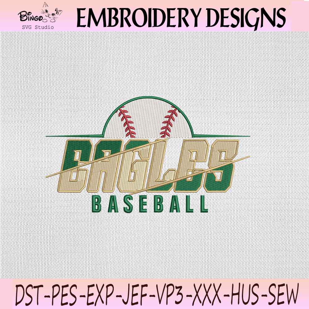 Eagles Baseball Wordmark Embroidery Design, Eagles Machine Embroidery File