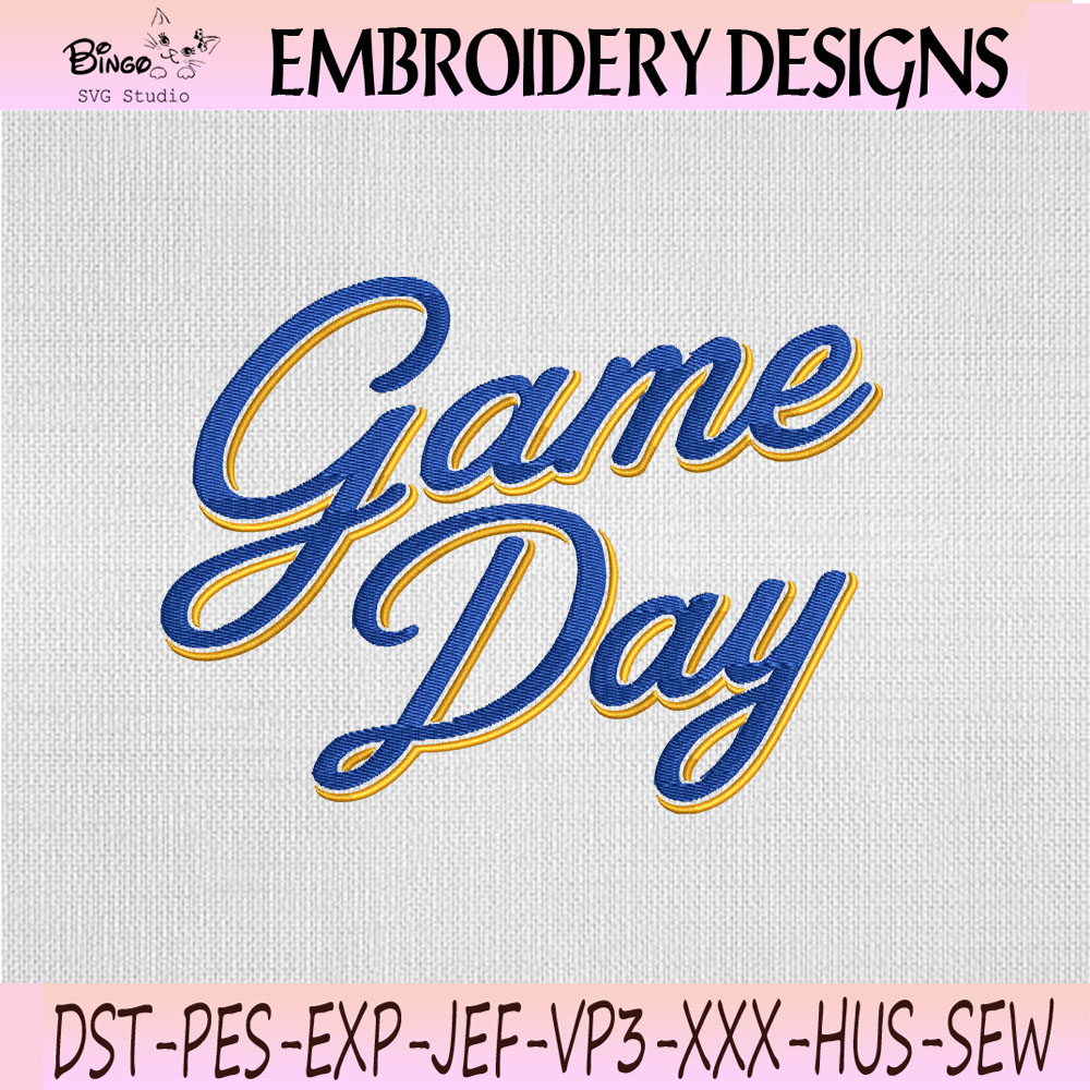 Game Day Script Embroidery Design, Game Day Machine Embroidery File Game Day Script Embroidery Design, Game Day Machine Embroidery File