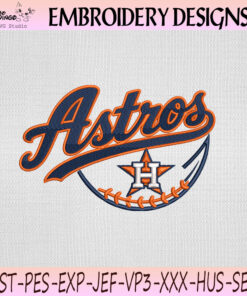 Houston Astros Baseball Script Embroidery Design, Houston Astros Machine Embroidery File