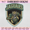 Jacksonville Jaguars Football Mascot Shield Embroidery Design, Jacksonville Jaguars Machine Embroidery File