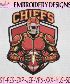Kansas City Chiefs Football Player Shield Embroidery Design, Kansas City Chiefs Machine Embroidery File