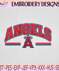 Los Angeles Angels Arch Varsity Embroidery Design, Los Angeles Angels Machine Embroidery File