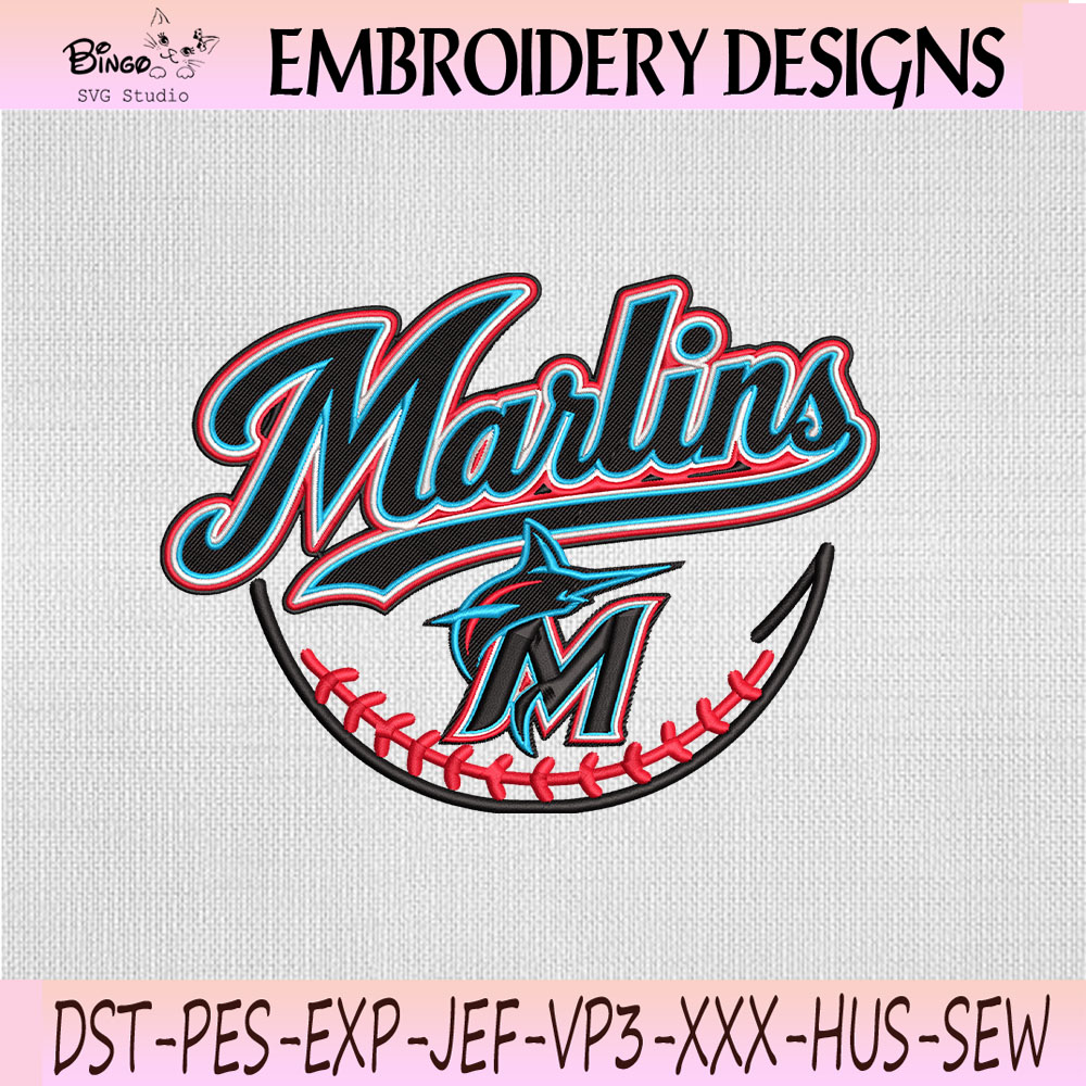 Miami Marlins Baseball Script Embroidery Design, Miami Marlins Machine Embroidery File Miami Marlins Baseball Script Embroidery Design, Miami Marlins Machine Embroidery File