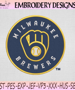Milwaukee Brewers Circle Emblem Embroidery Design, Baseball Machine Embroidery File