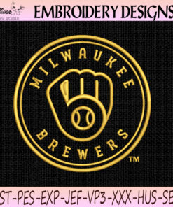 Milwaukee Brewers Circle Logo Embroidery Design, Baseball Machine Embroidery File