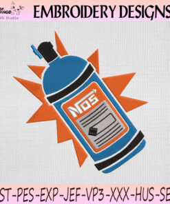 NOS Energy Drink Bottle Embroidery Design, NOS Machine Embroidery File