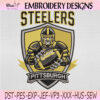 Pittsburgh Steelers Football Player Shield Embroidery Design, Pittsburgh Steelers Machine Embroidery File