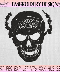 Stone Cold Skull Embroidery Design, Stone Cold Machine Embroidery File